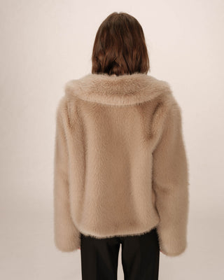 Manteau fausse fourrure greige Shonna