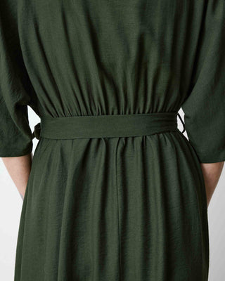Flared maxi V-neck wrap dress kaki Amelia