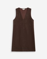 Sleeveless short suede-effect dress chocolat Anaya