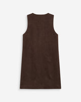 Sleeveless short suede-effect dress chocolat Anaya