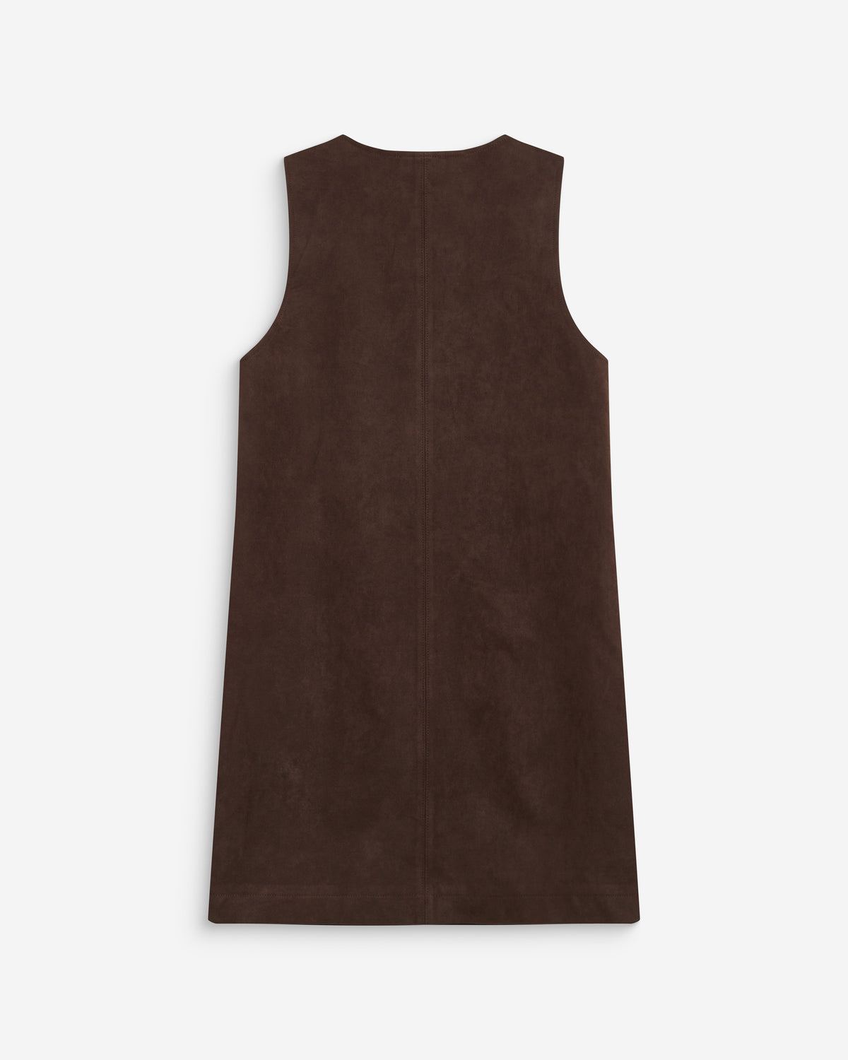 Sleeveless short suede-effect dress chocolat Anaya