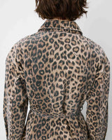 Robe chemise courte en denim à motif leo Alizee