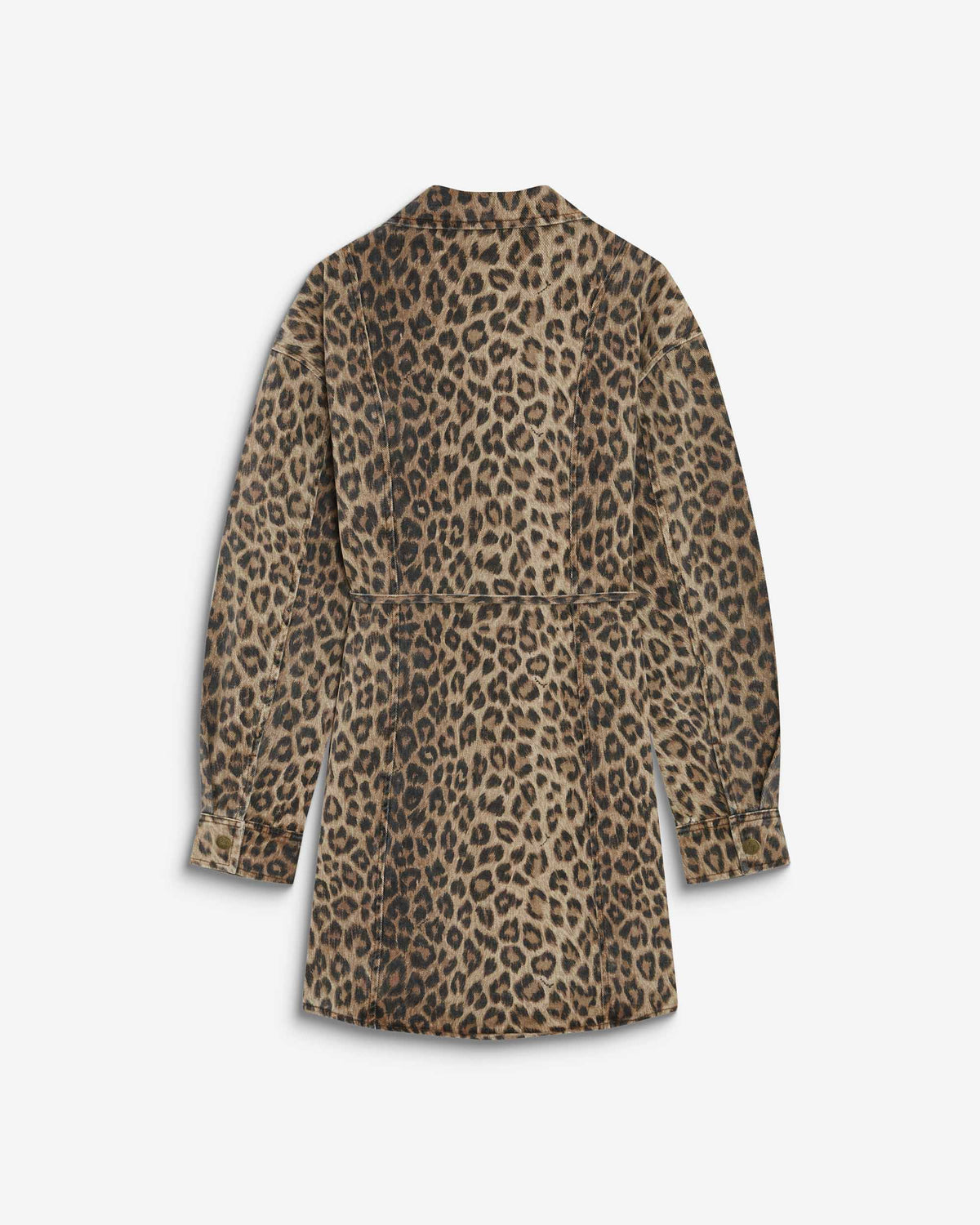 Robe chemise courte en denim à motif leo Alizee