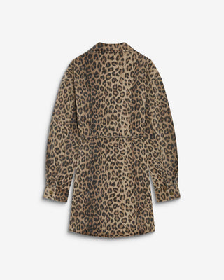 Robe chemise courte en denim à motif leo Alizee