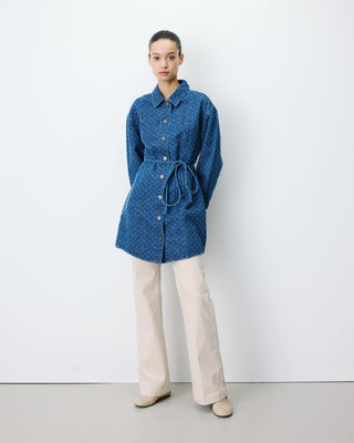 Robe chemise courte en denim à motif mediumblue Alizee