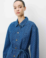 Robe chemise courte en denim à motif mediumblue Alizee