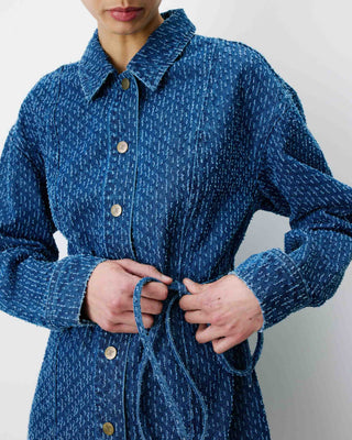 Robe chemise courte en denim à motif mediumblue Alizee
