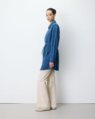 Robe chemise courte en denim à motif mediumblue Alizee