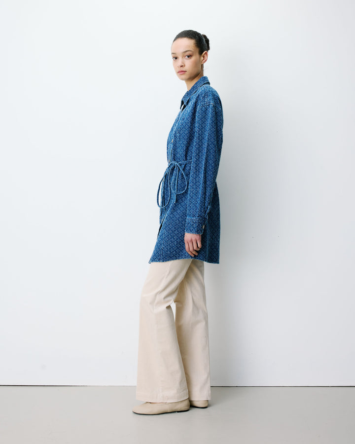 Robe chemise courte en denim à motif mediumblue Alizee