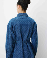 Robe chemise courte en denim à motif mediumblue Alizee