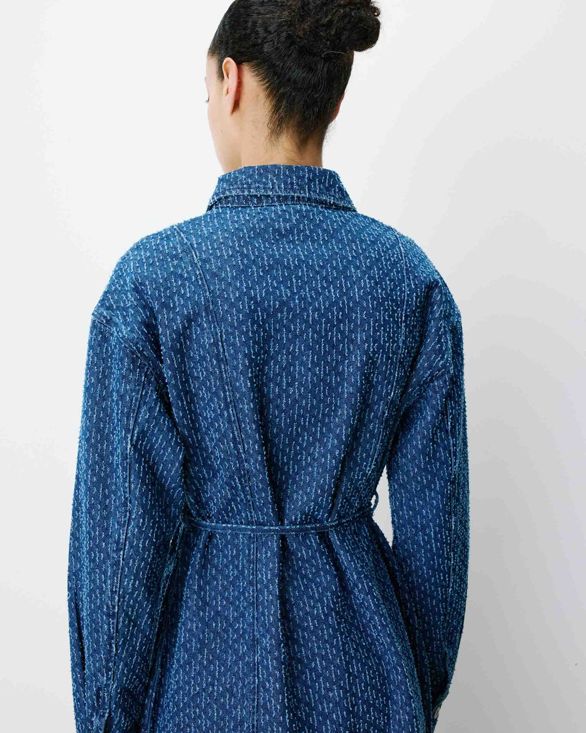 Robe chemise courte en denim à motif mediumblue Alizee