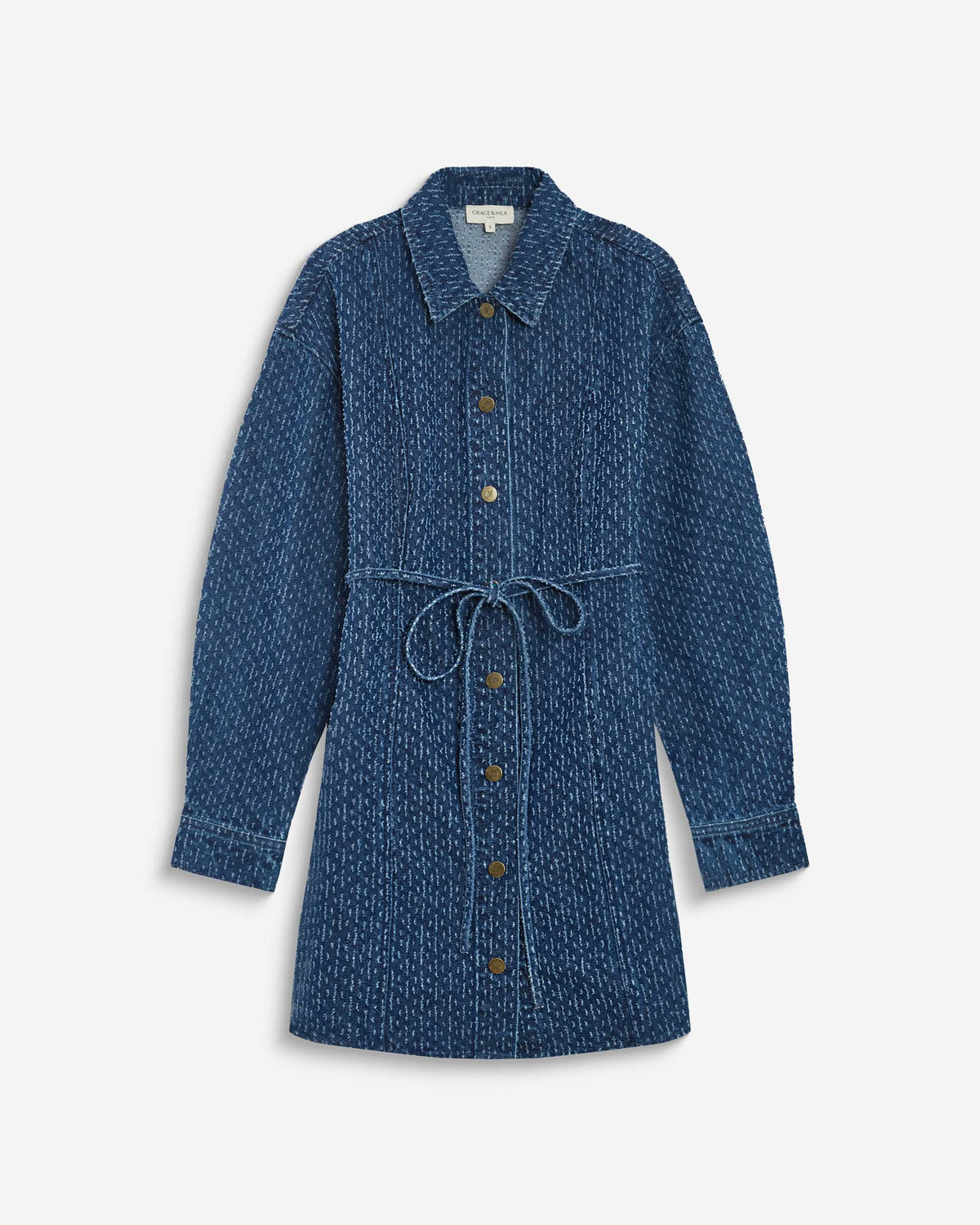 Robe chemise courte en denim à motif mediumblue Alizee