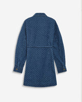 Robe chemise courte en denim à motif mediumblue Alizee