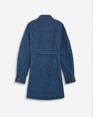 Robe chemise courte en denim à motif mediumblue Alizee