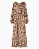 Robe longue col V manches longues imprimée leo Alice