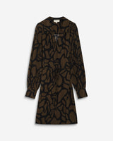 Robe courte portefeuille à motif kaki Anika