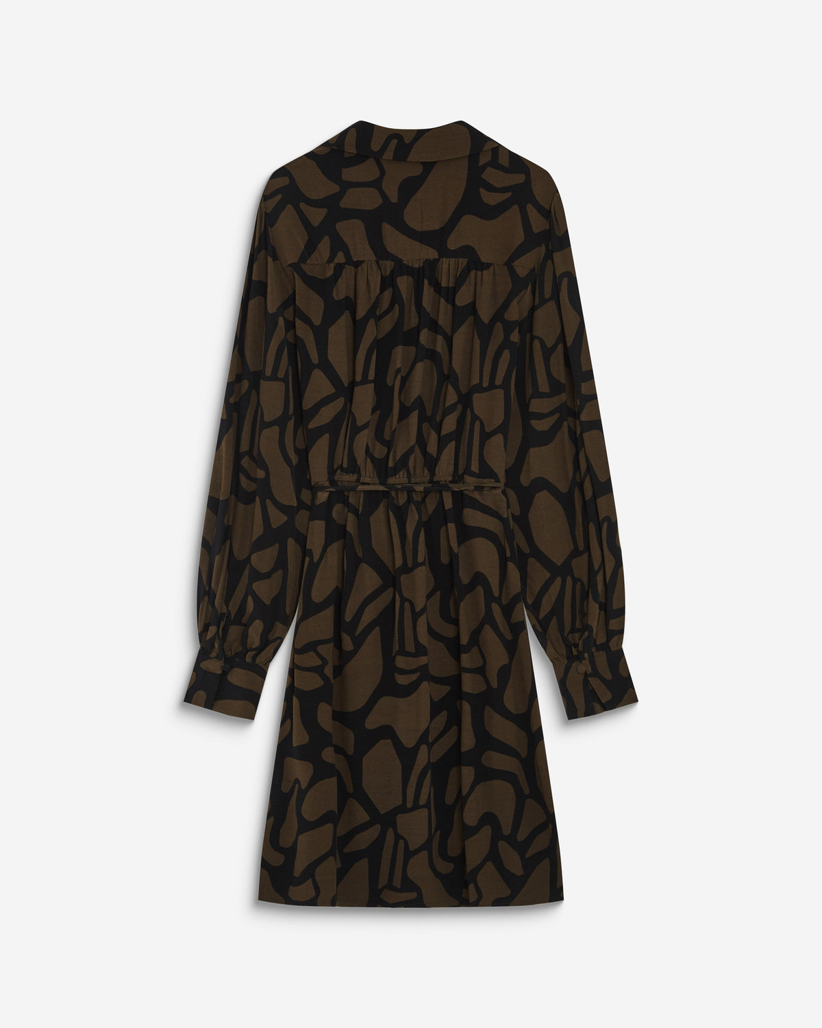 Robe courte portefeuille à motif kaki Anika
