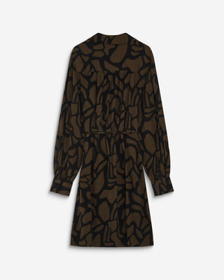 Robe courte portefeuille à motif kaki Anika