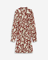 Robe courte portefeuille à motif terracotta Anika