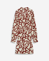 Robe courte portefeuille à motif terracotta Anika