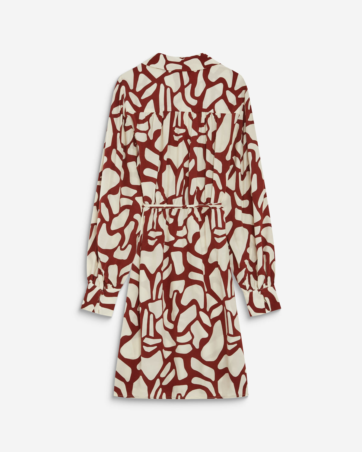 Robe courte portefeuille à motif terracotta Anika