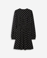 Robe courte fluide manches longues bouffantes pois Ailona