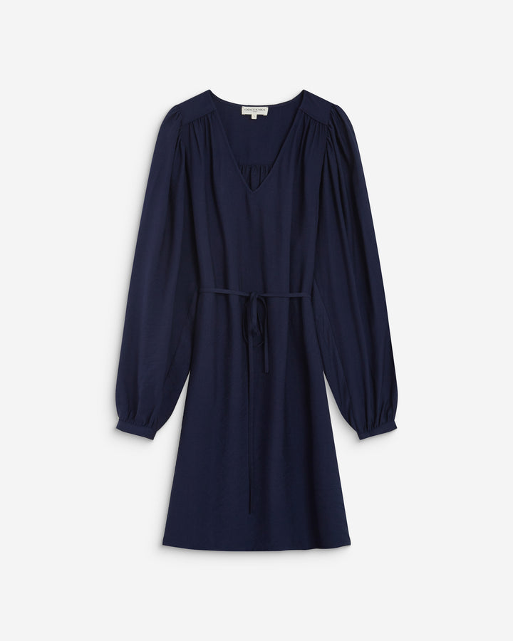 Vestido corto mangas abullonadas marine Alienor