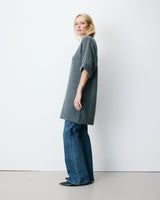 Short knit dress with kimono sleeves anthracite Alinae