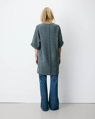 Short knit dress with kimono sleeves anthracite Alinae