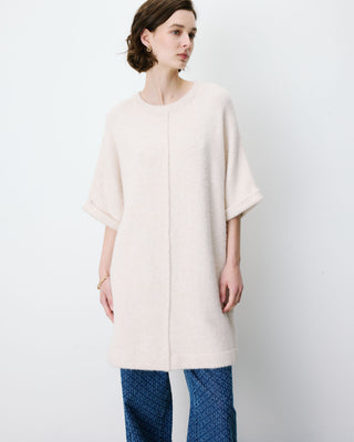 Robe courte en maille manches kimono sable Alinae