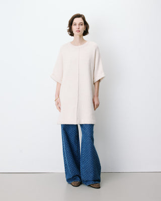 Robe courte en maille manches kimono sable Alinae