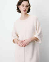 Robe courte en maille manches kimono sable Alinae