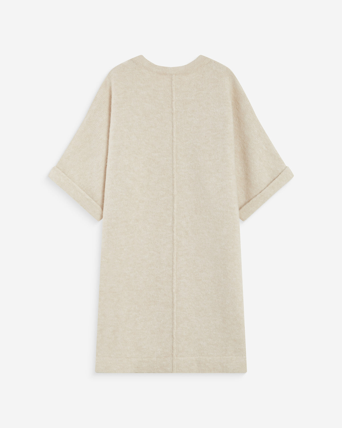 Robe courte en maille manches kimono sable Alinae
