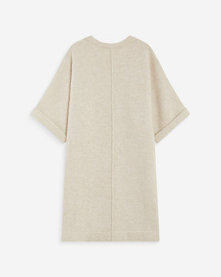 Robe courte en maille manches kimono sable Alinae