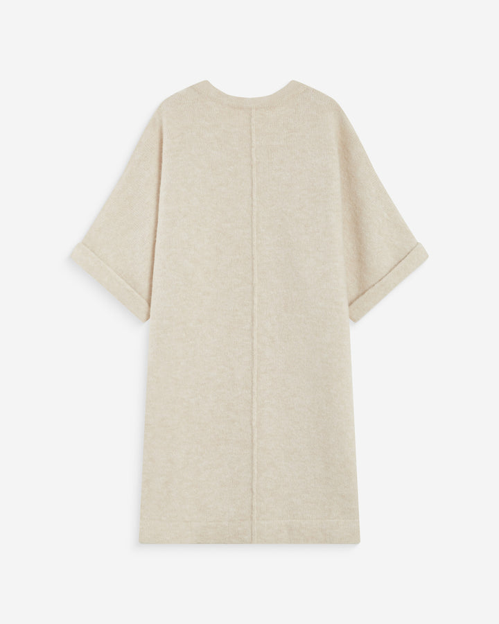 Robe courte en maille manches kimono sable Alinae