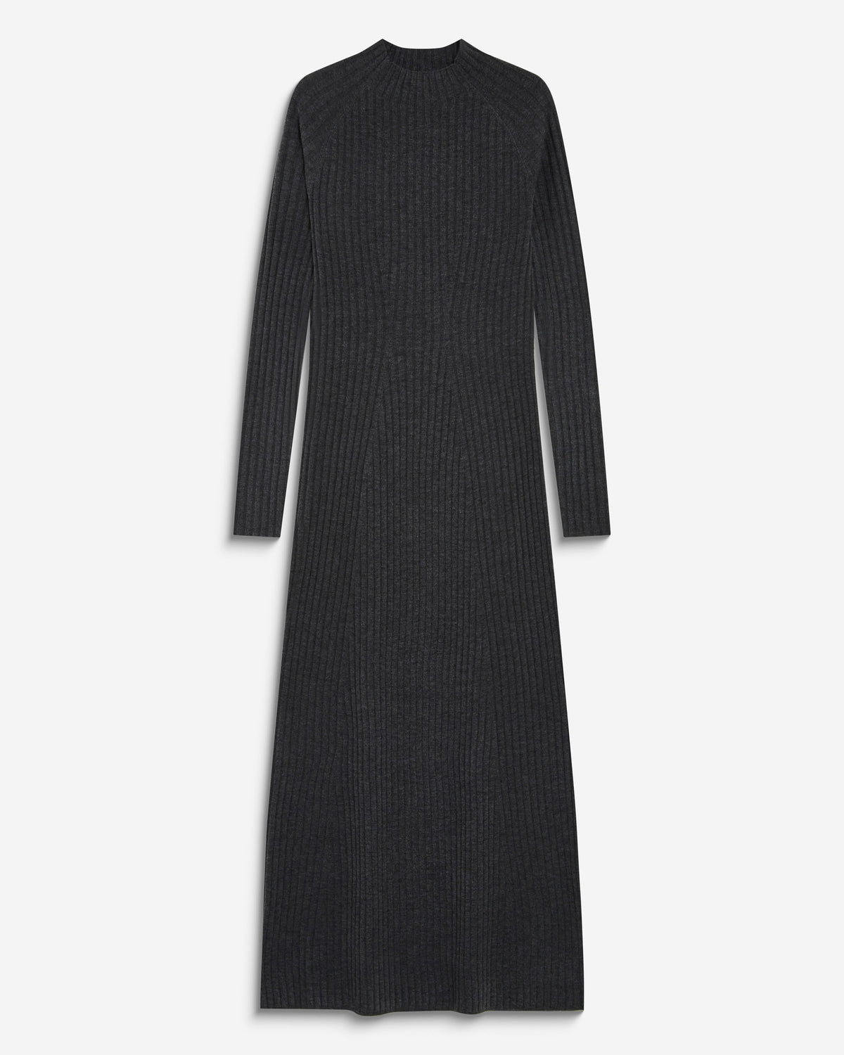 Robe pull longue col montant anthracite Alexandra