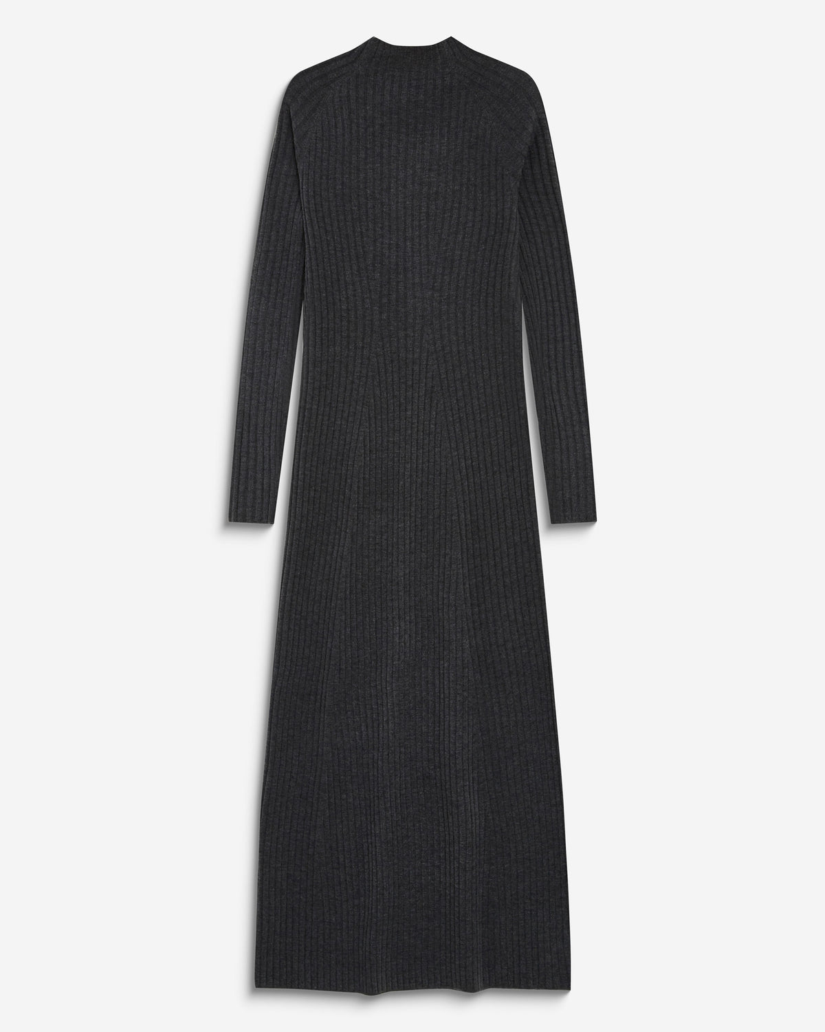 Robe pull longue col montant anthracite Alexandra