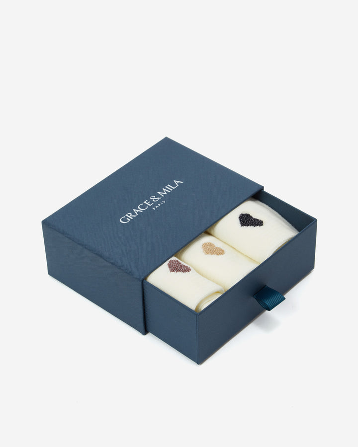 Chaussettes cœurs en lurex multico Asteria