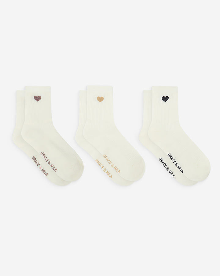 Chaussettes cœurs en lurex multico Asteria