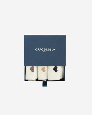 Chaussettes cœurs en lurex multico Asteria