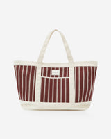 Tote bag large en toile rayée cherry Aspen