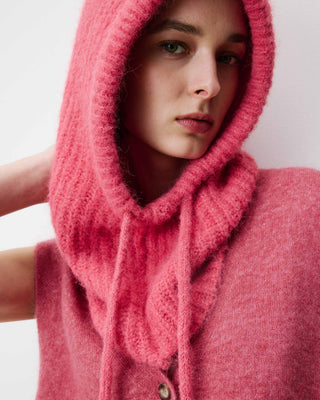 Cagoule en laine mélangée blush Samourai