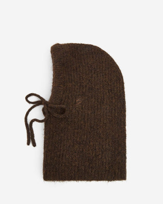 Cagoule en laine mélangée chocolat Samourai