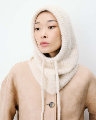 Cagoule en laine mélangée sable Samourai