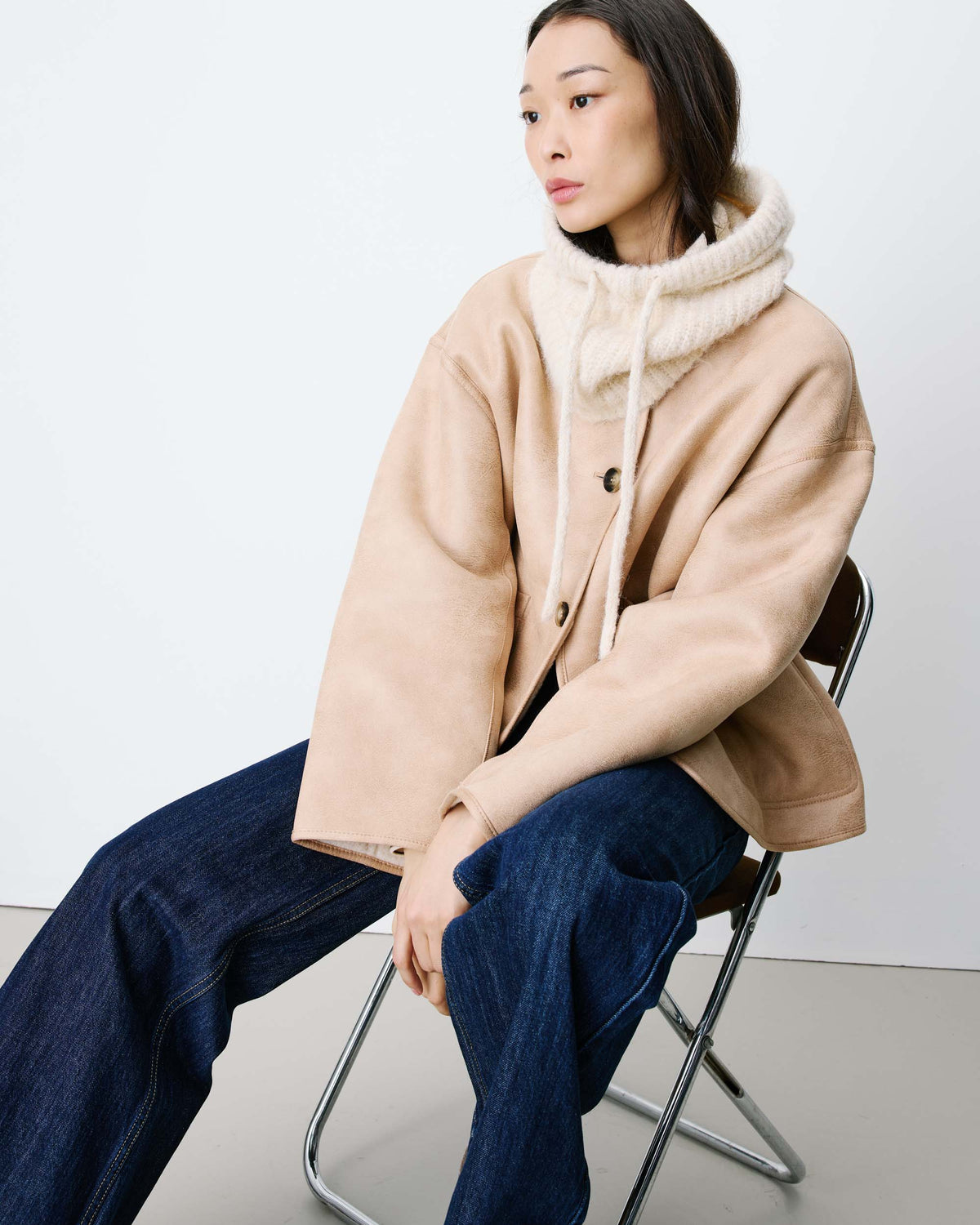 Wool-blend balaclava sable Samourai