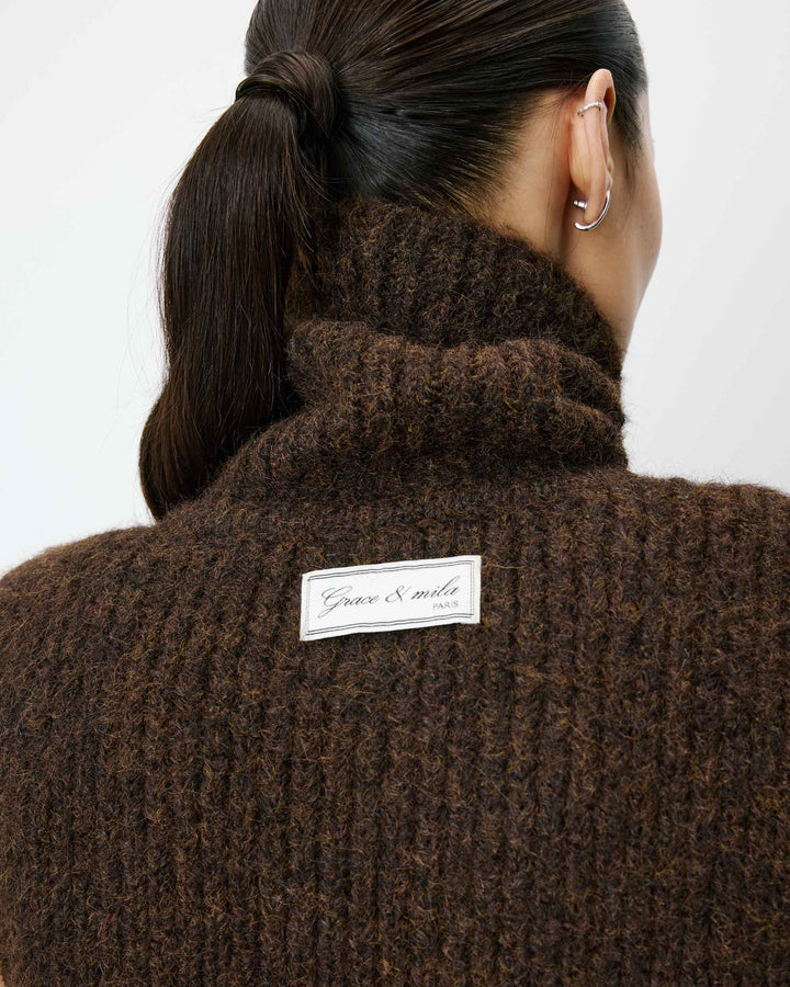 Knit snood chocolat Ansel
