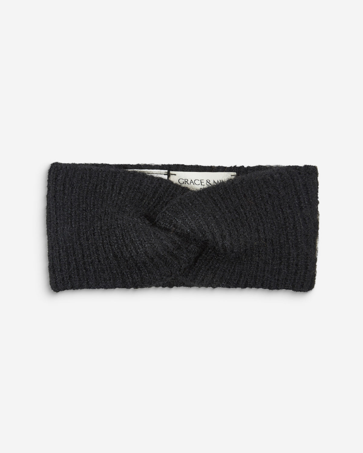 Bandeau croisé en maille noir Auden