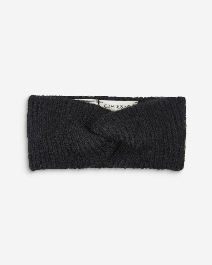 Bandeau croisé en maille noir Auden