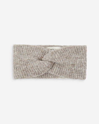 Bandeau croisé en maille taupe Auden