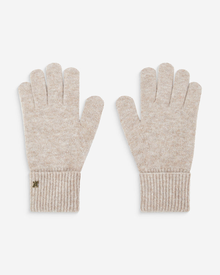 Knit beanie and gloves set taupe Anicet